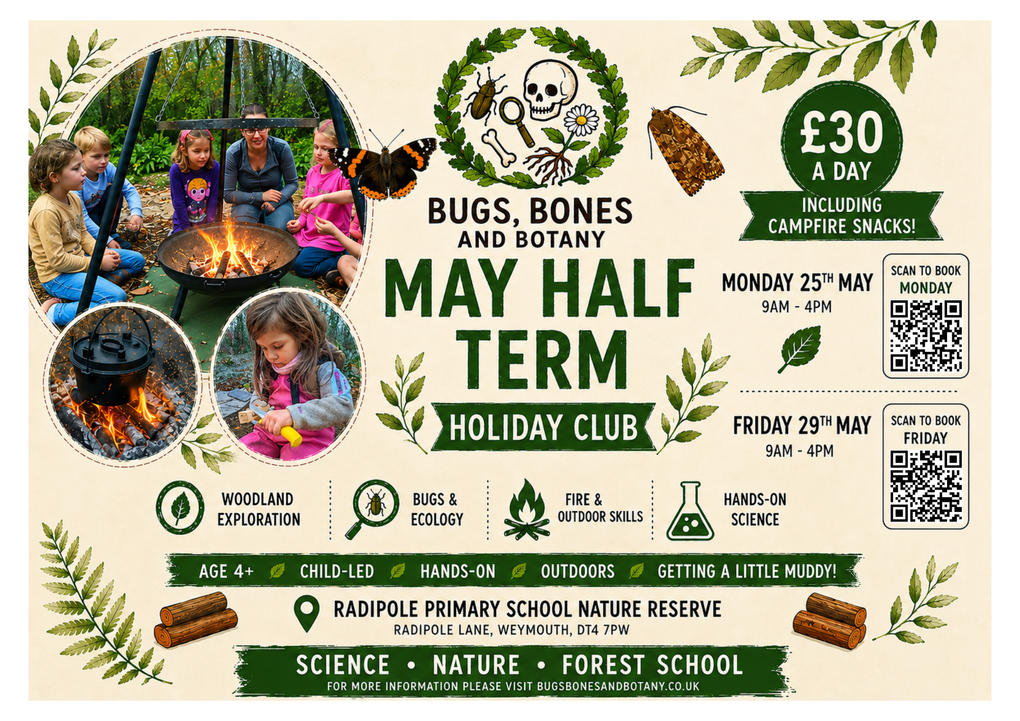 🌿 MAY HALF TERM HOLIDAY CLUB IS HERE! 🔥🪲🦴